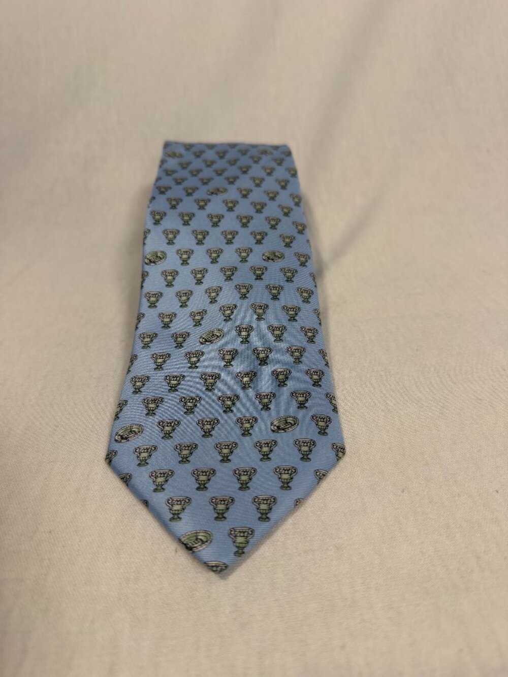 NOLA Couture Tie Mens Light Blue 2013 Sugar Bowl Trophy 100% Silk